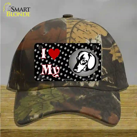 I Love My Daschund Novelty License Plate Hat Cotton / Camoflauge