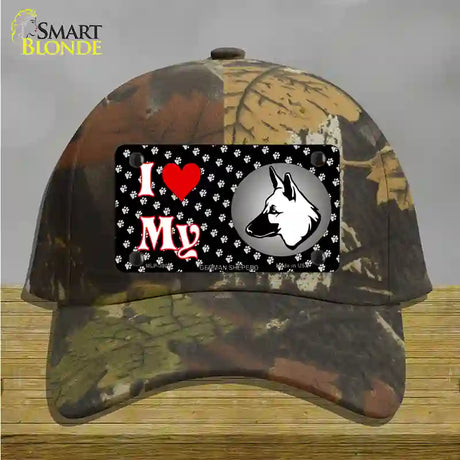 I Love My German Shepherd Novelty License Plate Hat Cotton / Camoflauge