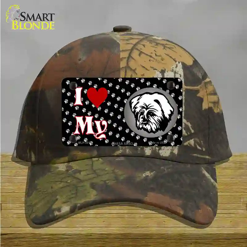 I Love My Lhasa Apso Novelty License Plate Hat Cotton / Camoflauge