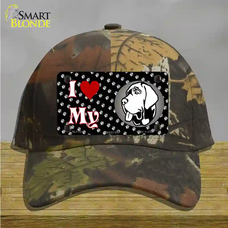 I Love My Mastiff Novelty License Plate Hat Cotton / Camoflauge