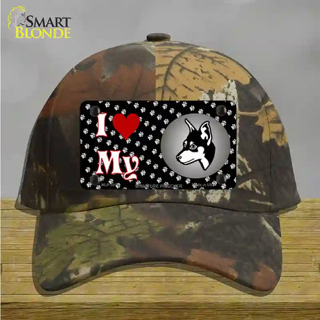 I Love My Miniature Pinscher Novelty License Plate Hat Cotton / Camoflauge