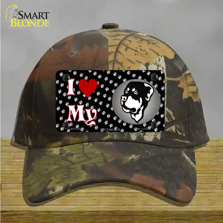 I Love My Rottweiler Novelty License Plate Hat Cotton / Camoflauge