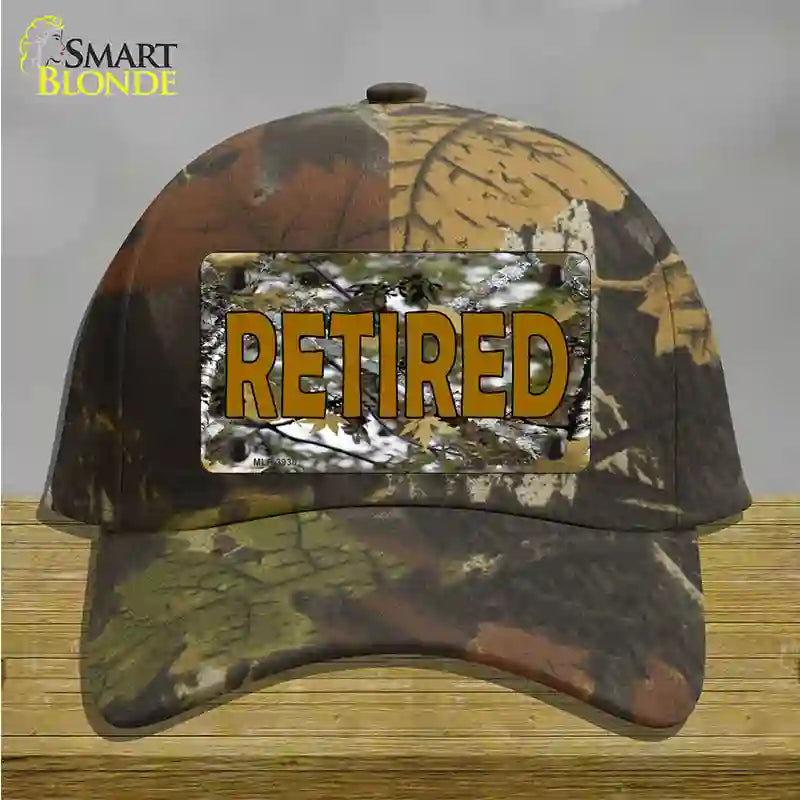 Retired Camouflage Novelty License Plate Hat Cotton / Camoflauge