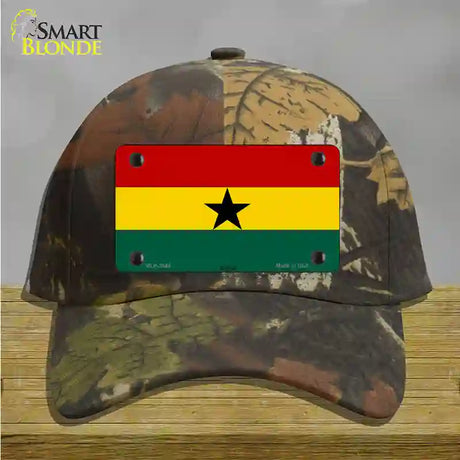 Ghana Flag Novelty License Plate Hat Cotton / Camoflauge