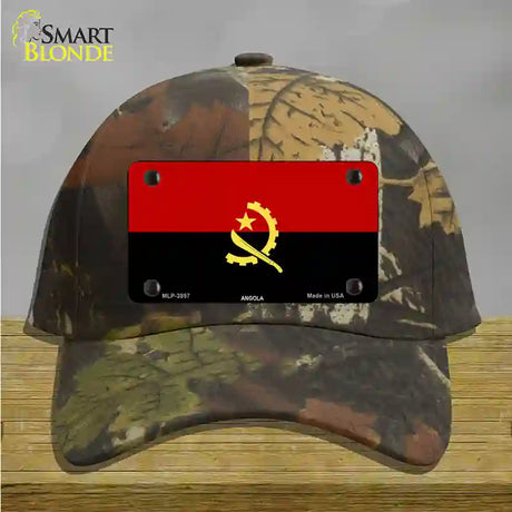 Angola Flag Novelty License Plate Hat Cotton / Camoflauge