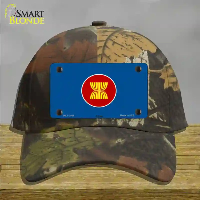 Asean Flag Novelty License Plate Hat Cotton / Camoflauge