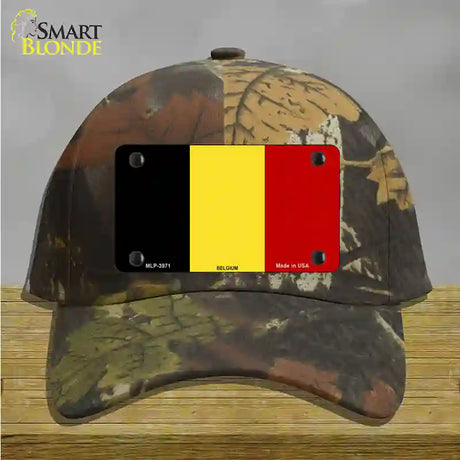 Belgium Flag Novelty License Plate Hat Cotton / Camoflauge