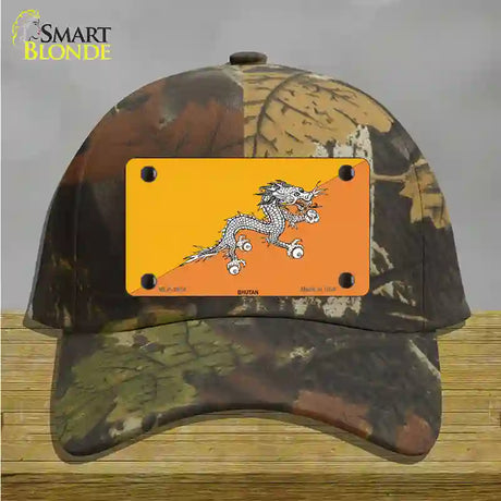 Bhutan Flag Novelty License Plate Hat Cotton / Camoflauge