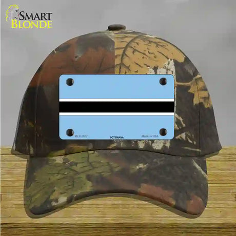 Botswana Flag Novelty License Plate Hat Cotton / Camoflauge