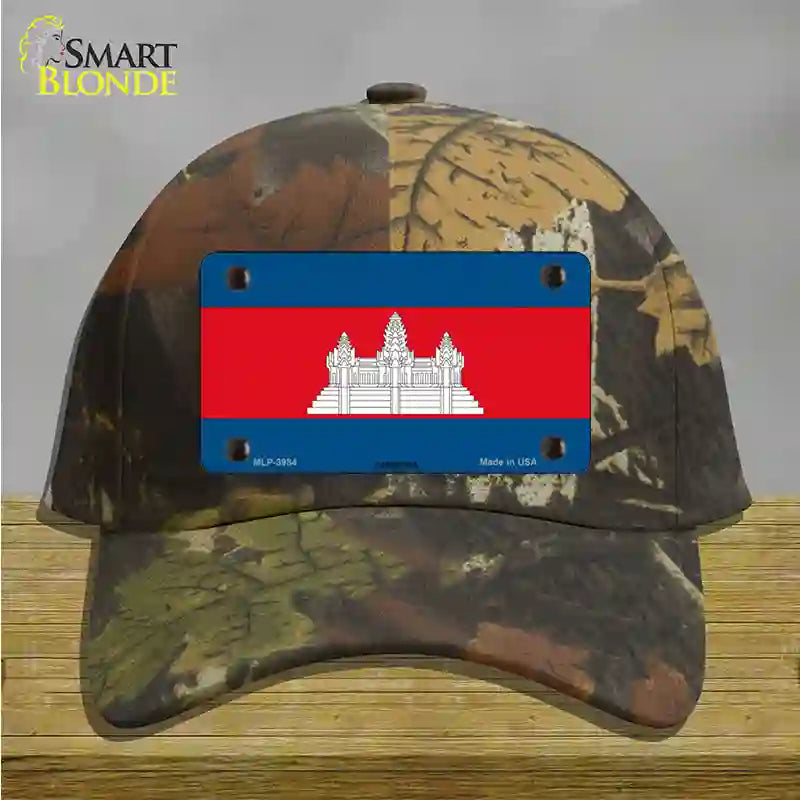 Cambodia Flag Novelty License Plate Hat Cotton / Camoflauge