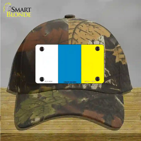 Canary Islands Flag Novelty License Plate Hat Cotton / Camoflauge