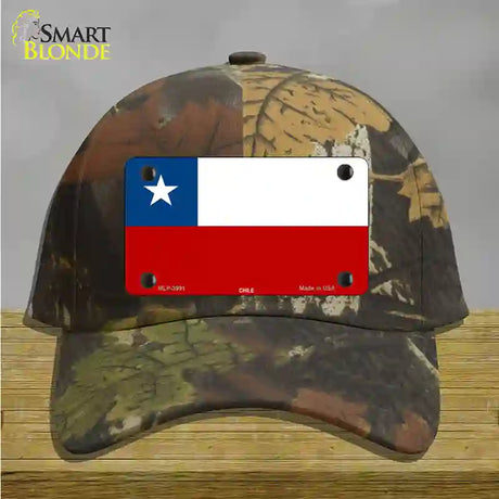 Chile Flag Novelty License Plate Hat Cotton / Camoflauge