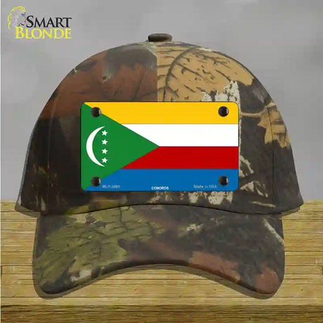 Comoros Flag Novelty License Plate Hat Cotton / Camoflauge