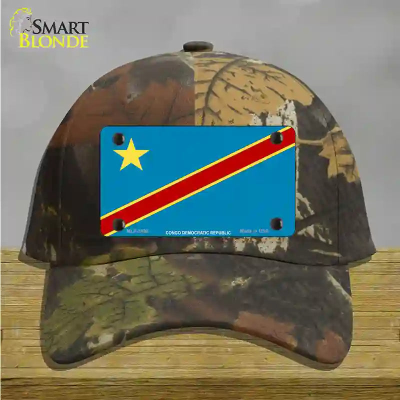 Congo Democratic Republic Flag Novelty License Plate Hat Cotton / Camoflauge