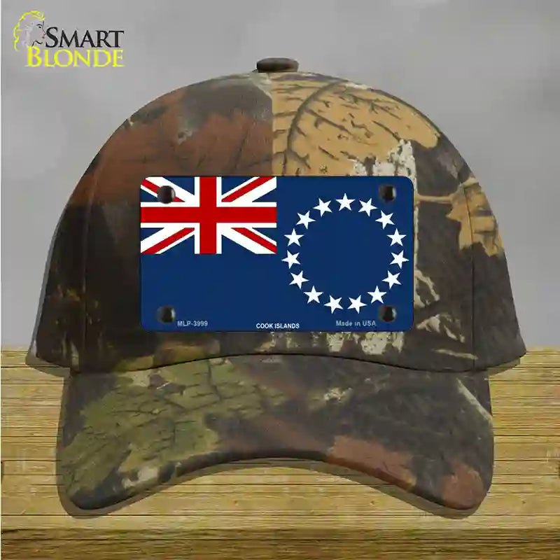 Cook Island Flag Novelty License Plate Hat Cotton / Camoflauge