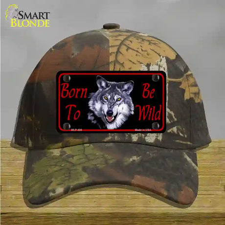 Born To Be Wild Novelty License Plate Hat Cotton / Camoflauge