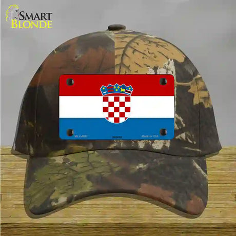 Croatia Flag Novelty License Plate Hat Cotton / Camoflauge