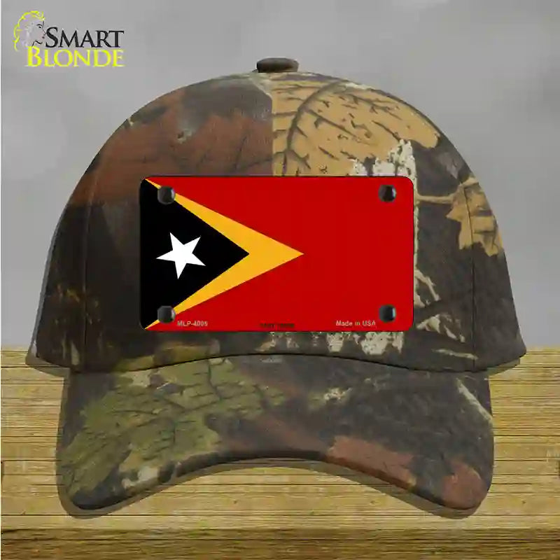 East Timor Flag Novelty License Plate Hat Cotton / Camoflauge