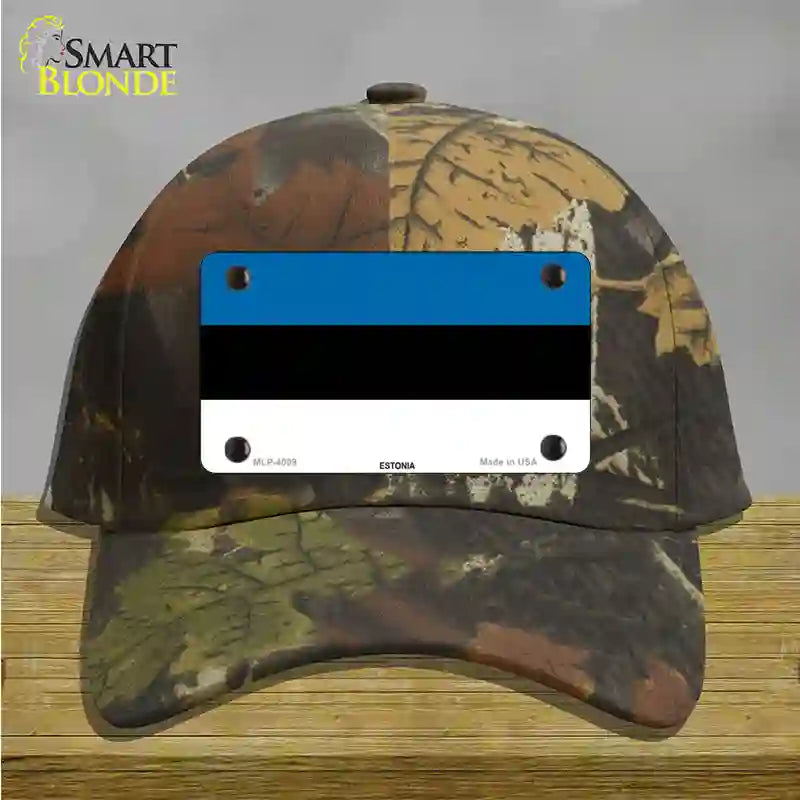 Estonia Flag Novelty License Plate Hat Cotton / Camoflauge