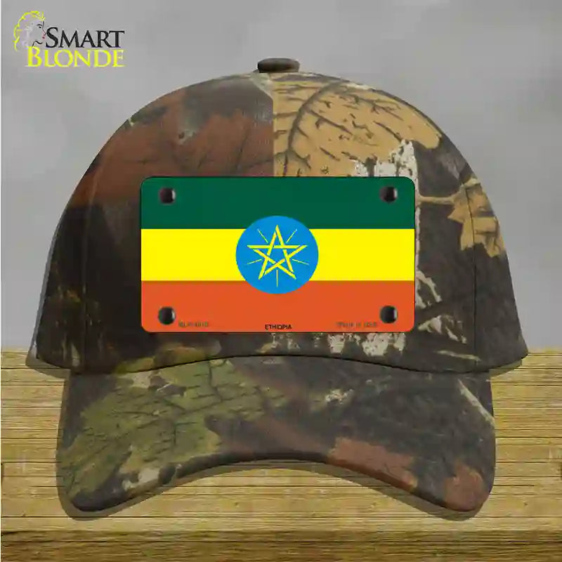 Ethiopia Flag Novelty License Plate Hat Cotton / Camoflauge