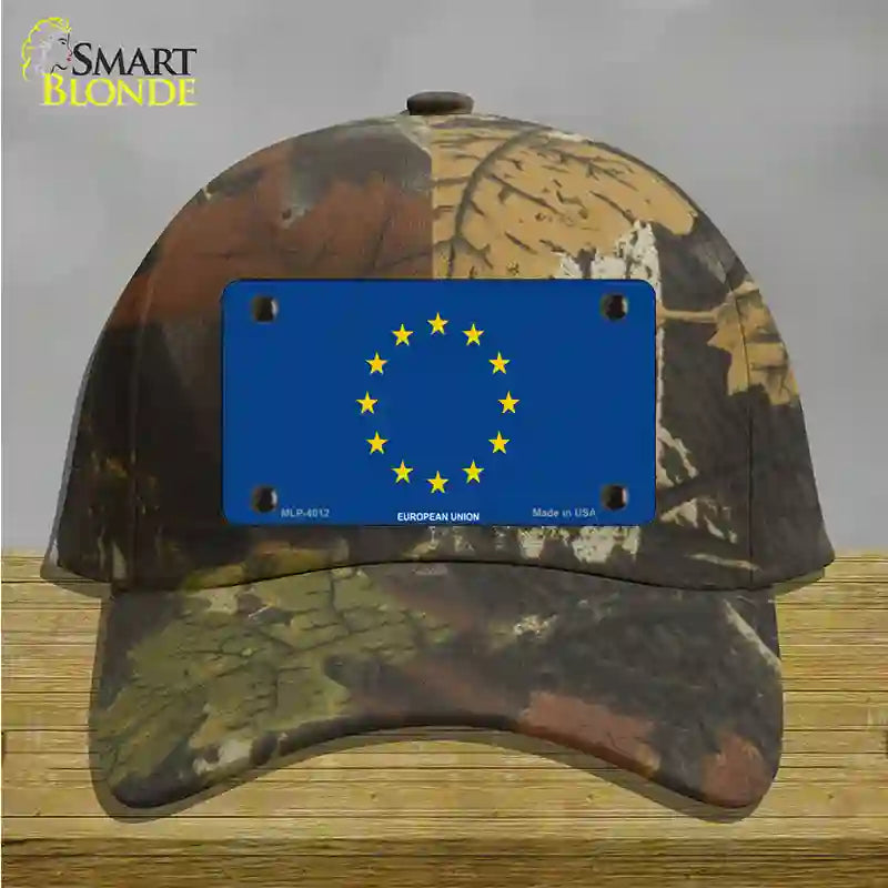 European Union Flag Novelty License Plate Hat Cotton / Camoflauge