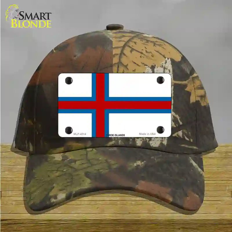 Faroe Islands Flag Novelty License Plate Hat Cotton / Camoflauge