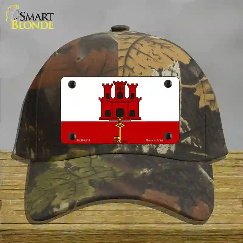 Gibraltar Flag Novelty License Plate Hat Cotton / Camoflauge