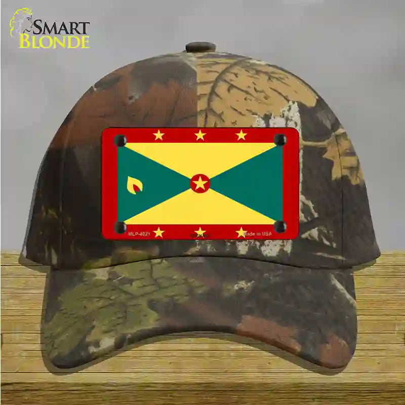 Grenada Flag Novelty License Plate Hat Cotton / Camoflauge