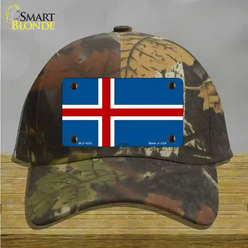 Iceland Flag Novelty License Plate Hat Cotton / Camoflauge