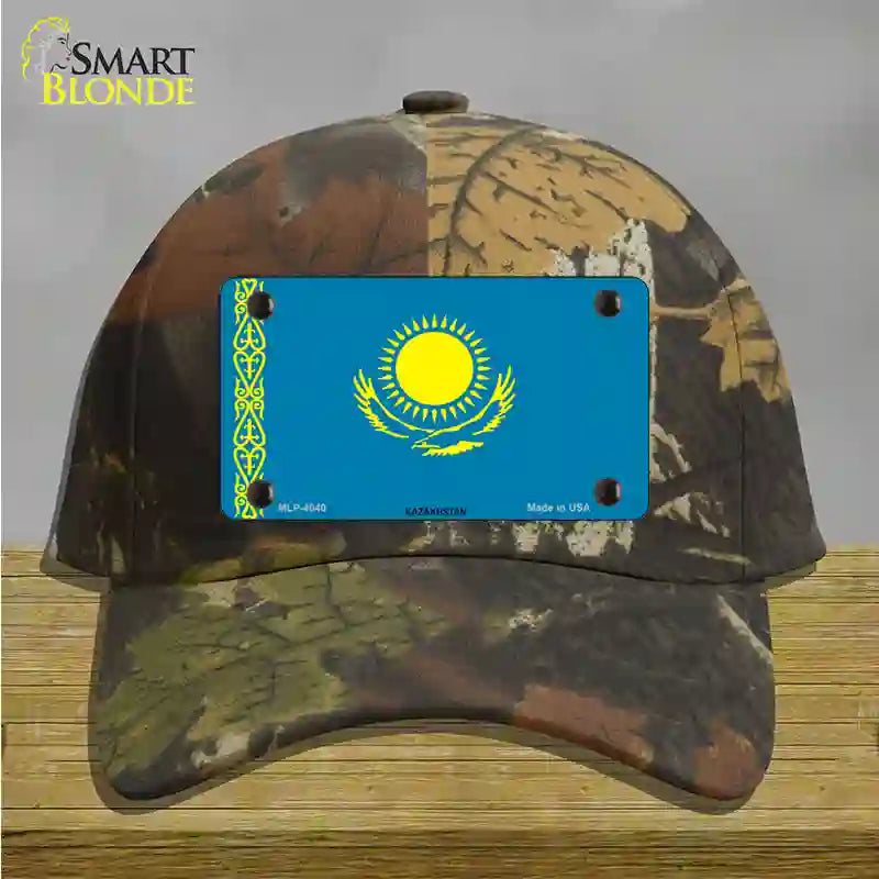 Kazakhstan Flag Novelty License Plate Hat Cotton / Camoflauge