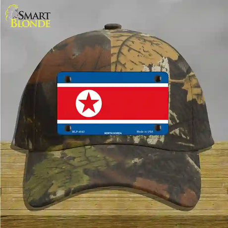 North Korea Flag Novelty License Plate Hat Cotton / Camoflauge