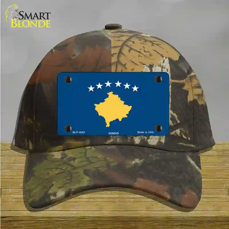 Kosovo Flag Novelty License Plate Hat Cotton / Camoflauge