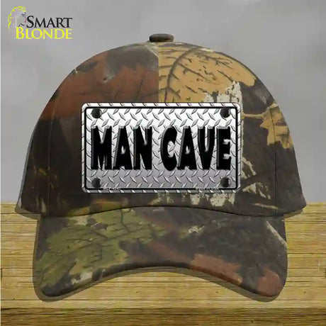 Man Cave Diamond Effect Novelty License Plate Hat Cotton / Camoflauge