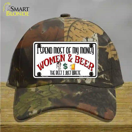 Money On Women And Beer Novelty License Plate Hat Cotton / Camoflauge