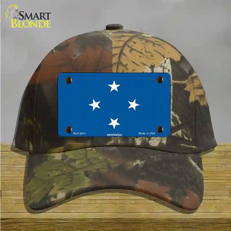 Micronesia Flag Novelty License Plate Hat Cotton / Camoflauge