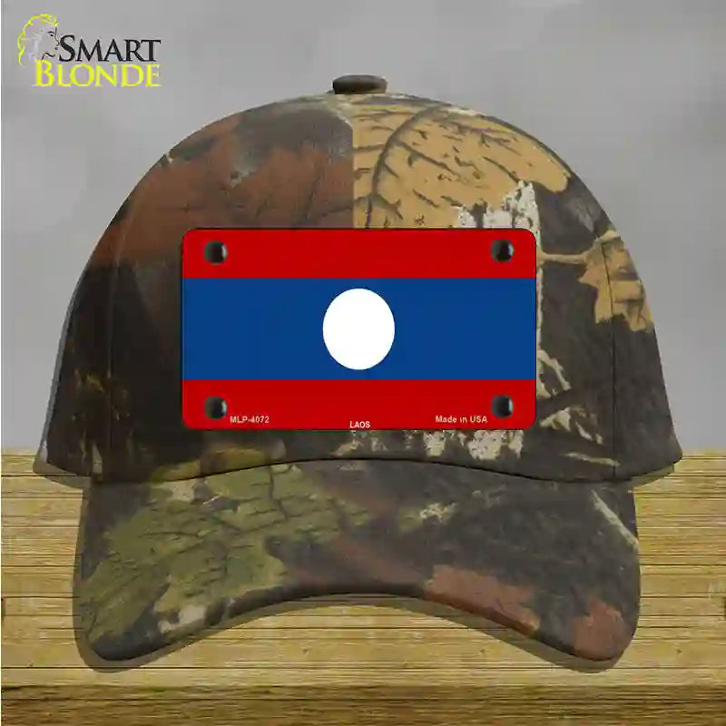 Laos Flag Novelty License Plate Hat Cotton / Camoflauge