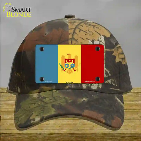 Moldova Flag Novelty License Plate Hat Cotton / Camoflauge