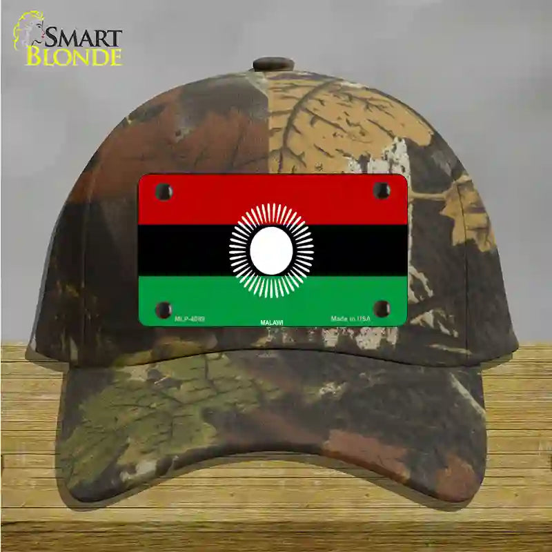 Malawi Flag Novelty License Plate Hat Cotton / Camoflauge