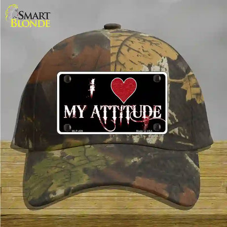 I Love My Attitude Novelty License Plate Hat Cotton / Camoflauge