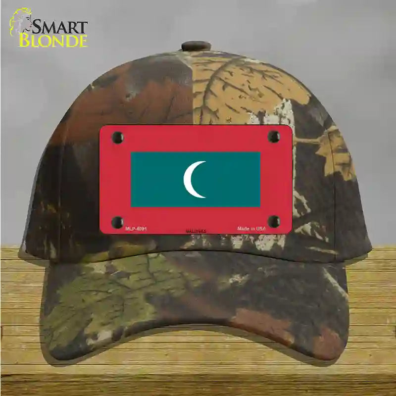 Maldives Flag Novelty License Plate Hat Cotton / Camoflauge