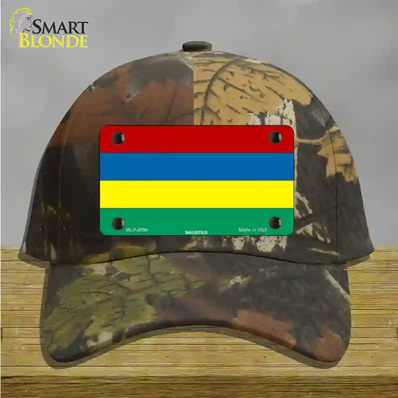 Mauritius Flag Novelty License Plate Hat Cotton / Camoflauge