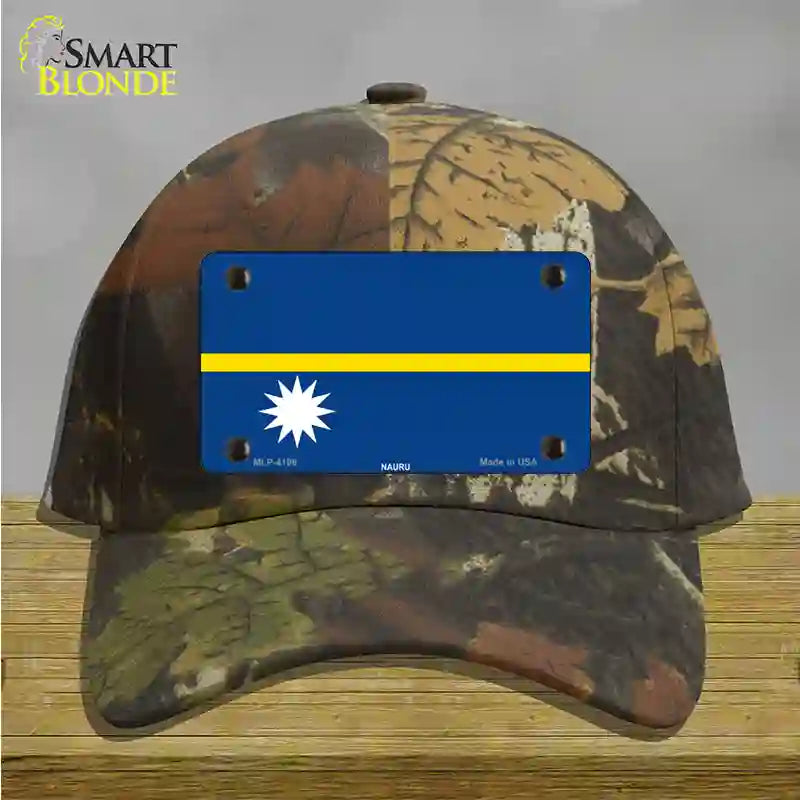 Nauru Flag Novelty License Plate Hat Cotton / Camoflauge