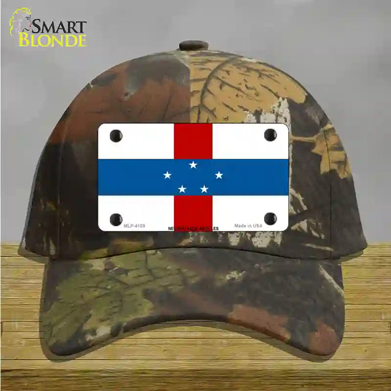 Netherlands Antilles Flag Novelty License Plate Hat Cotton / Camoflauge