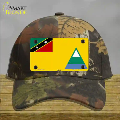 Nevis Flag Novelty License Plate Hat Cotton / Camoflauge