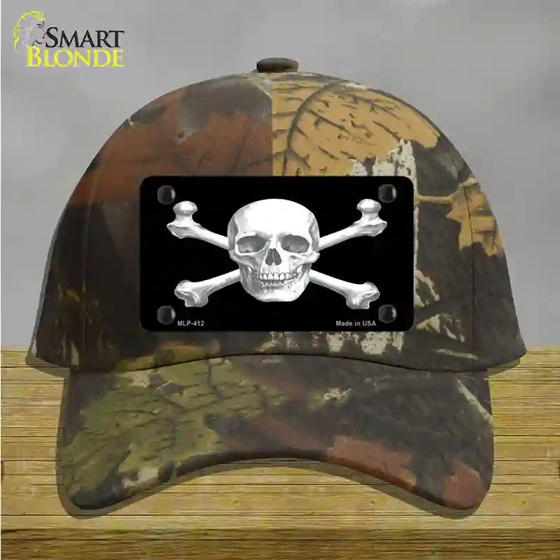 Skull And Cross Bones Novelty License Plate Hat Cotton / Camoflauge