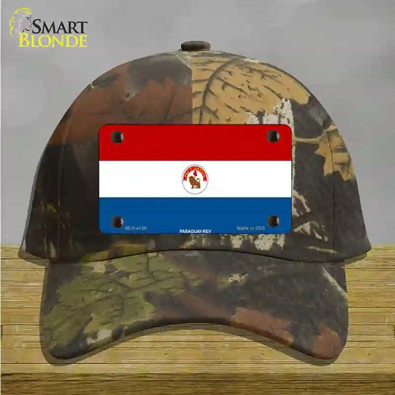 Paraguay-REV Flag Novelty License Plate Hat Cotton / Camoflauge