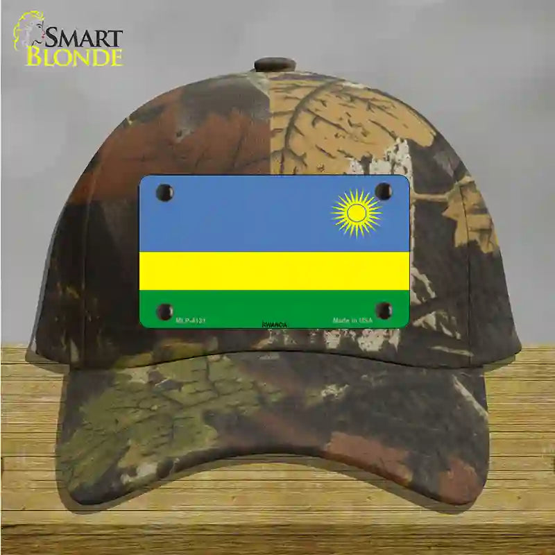 Rwanda Flag Novelty License Plate Hat Cotton / Camoflauge