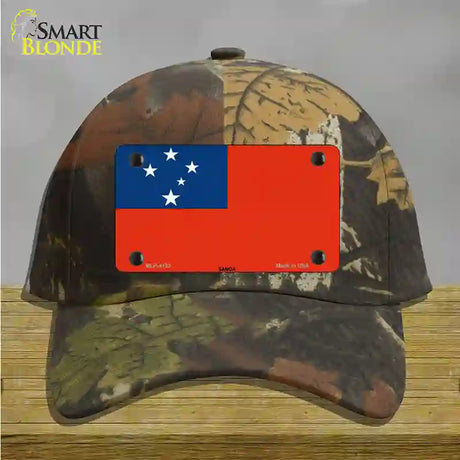 Samoa Flag Novelty License Plate Hat Cotton / Camoflauge