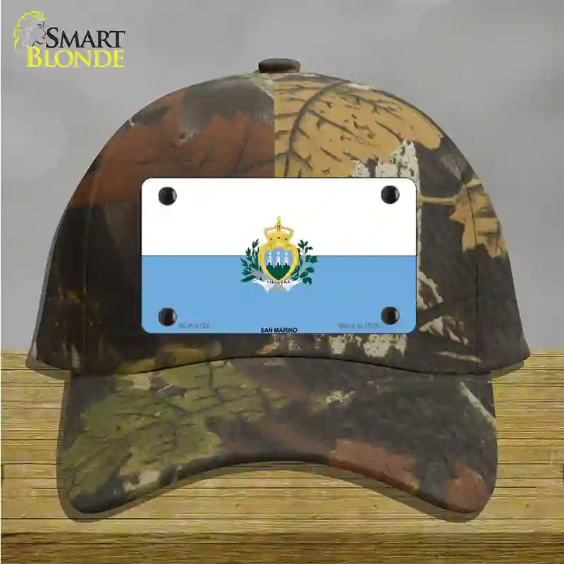 San Marino Flag Novelty License Plate Hat Cotton / Camoflauge