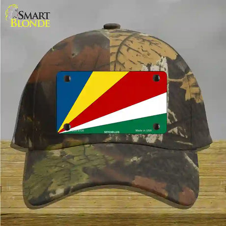 Seychelles Flag Novelty License Plate Hat Cotton / Camoflauge